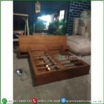 Tempat Tidur Jati Minimalis 160x200 Dipan Laci Jati Modern Dipan Jati Furniture Jepara - Gambar 4