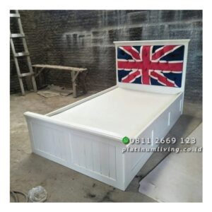 Tempat Tidur Anak 120x200 Laci Cat Duco Dipan Anak Laci Modern Furniture Jepara