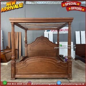 Tempat Tidur Jati Dipan Jati Kanopi Klasik Eropa 160x200 Furniture Jepara Indonesia