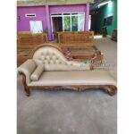 Sofa Jati Ukir 3 Seater Kursi Sofa Malas Kayu Jati Ukiran Mewah Furniture Jepara - Gambar 2