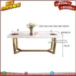 Meja Makan Marmer 4 Kursi Meja Makan Stainless Marmer Putih Import Furniture Jepara Indonesia - Gambar 2