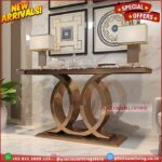 Meja konsul  console table premium stainless gold top marble Asli Furniture Jepara