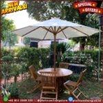 Meja Kursi Payung Jati Meja Payung Taman Meja Kursi Payung Outdoor - Non Finising Furniture Jepara - Gambar 4