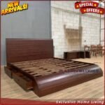Tempat Tidur Jati Laci 2 Model Terbaru Ukuran 120x200 Furniture Jepara Indonesia