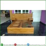 Tempat Tidur Jati Minimalis 160x200 Dipan Laci Jati Modern Dipan Jati Furniture Jepara - Gambar 2