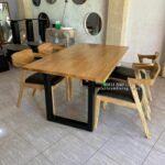 Meja Makan Jati 140x80 Kursi 4 Meja Makan Jati 4 Kursi Meja Makan Jati Furniture Jepara - Gambar 2