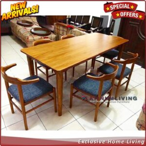 Meja Makan Jati Ukiran Minimalis Kursi 6, Meja Makan Minimalis Modern Furniture Jepara