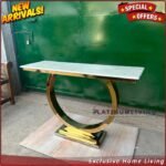 Meja Konsul Stainless Meja Konsul Marmer Meja Marmer Cream Furniture Jepara Indonesia - Gambar 3