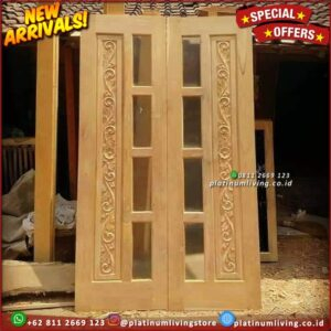 Pintu Utama Kayu Jati Ukiran Minimalis Pintu Rumah Minimalis Klasik Furniture Jepara Indonesia