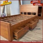 Tempat Tidur Jati 160x200 Laci 3 Dipan Laci Divan Laci Tempat Tidur Furniture Jepara Indonesia - Gambar 3