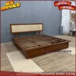 Tempat Tidur Jati Minimalis Dipan Jati Kombinasi Rotan Divan Jati Furniture Jepara Indonesia - Gambar 3