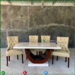 Meja Makan Marmer Meja Makan Marmer Cream Meja Makan Marmer Rangkajati - 160x90 (4Kursi) Furniture Jepara - Gambar 4
