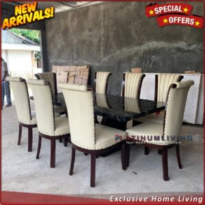 Meja Makan Marmer Import Portorogold 210x110 Kursi 8 Meja Makan Marmer Furniture Jepara