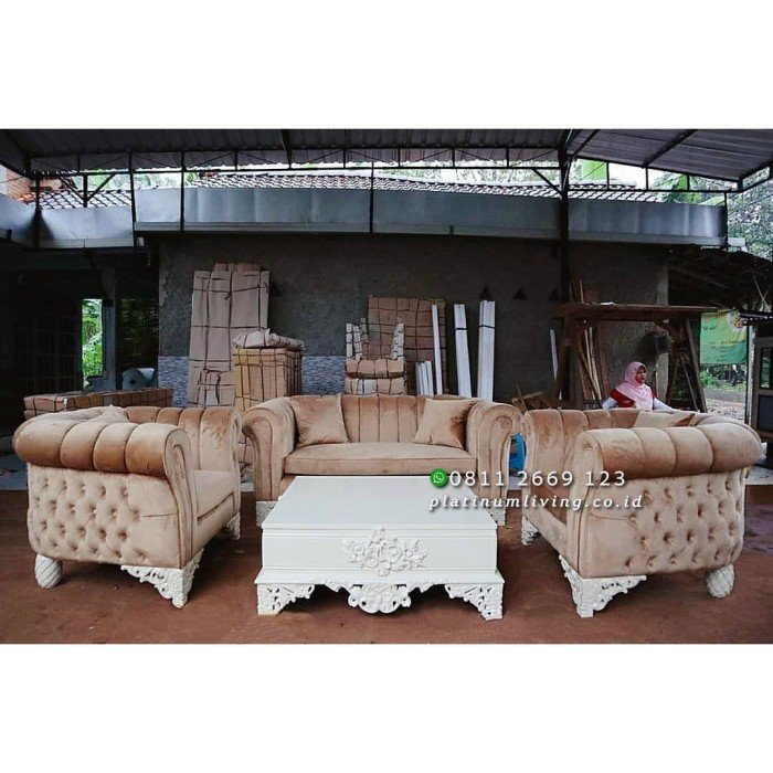 Sofa Tamu Ukiran Klasik, Kursi Sofa Tamu Mewah Cat Duco, Sofa Jepara Furniture Jepara