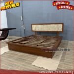 Tempat Tidur Jati Minimalis Dipan Jati Kombinasi Rotan Divan Jati Furniture Jepara Indonesia - Gambar 2