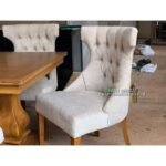 Meja Makan Jati Modern Shabby 160x90 Kursi 4 Plus Stool Furniture Jepara - Gambar 2