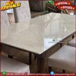Meja Makan Marmer Meja Makan Marmer Cream Rangka Jati 180x90 - DP 50% Furniture Jepara - Gambar 2