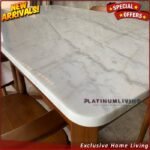 Meja Makan Marmer 4 Kursi Meja Makan Marmer Asli Kursi Meja Makan Jati - Marmer Cream Furniture Jepara - Gambar 3