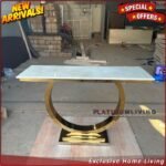 Meja Konsul Stainless Meja Konsul Marmer Meja Marmer Cream Furniture Jepara Indonesia - Gambar 4