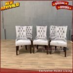 Kursi Makan Jati Modern Minimalis Kain Bludru Velvet Furniture Jepara - Gambar 3