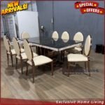 Meja Makan Stainles 8 Kursi Meja Makan Marmer Kursi Meja Makan Furniture Jepara Indonesia - Gambar 5