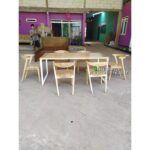 Meja Makan Jati Minimalis 6 Kursi Meja Makan Jati Modern Scandinavian Furniture Jepara - Gambar 2