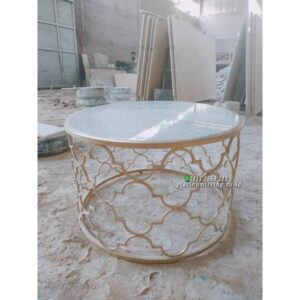 Meja Tamu Marmer Rangka Besi Mewah Meja Coffe Table Marble Furniture Jepara