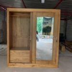 Lemari Pakaian Jati 2 Pintu Almari Baju Pintu 2 Lemari Jati Furniture Jepara - Gambar 3
