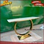 Meja Konsul Stainless Meja Konsul Marmer Meja Marmer Cream Furniture Jepara Indonesia - Gambar 2