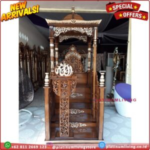 Mimbar masjid model pintu depan mimbar masjid kayu jati mimbar jepara Furniture Jepara Indonesia