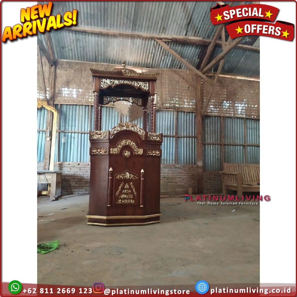 Mimbar Masjid Jati Mimbar Jati Model Podium Mimbar Ukir Jepara Pengrajin Mimbar Masjid Jati