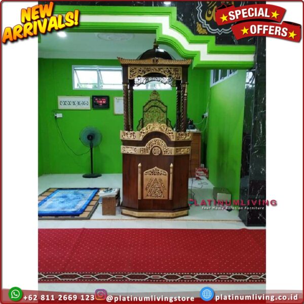 Mimbar Masjid Jati Mimbar Jati Model Podium Mimbar Ukir Jepara Pengrajin Mimbar Masjid Jati