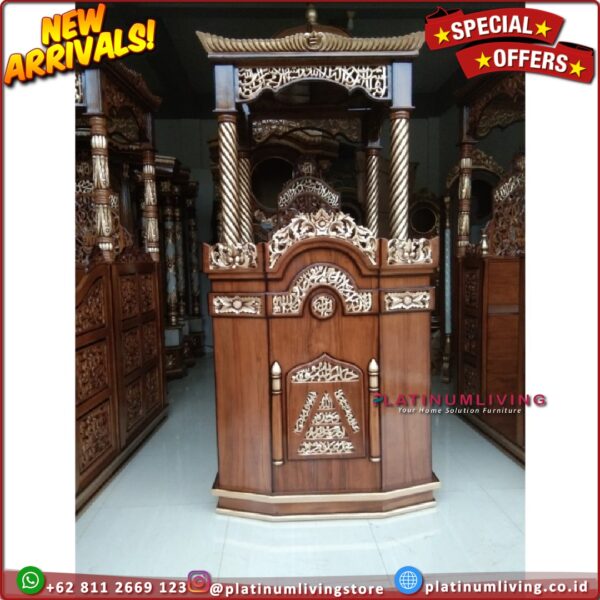 Mimbar Masjid Jati Mimbar Jati Model Podium Mimbar Ukir Jepara Pengrajin Mimbar Masjid Jati