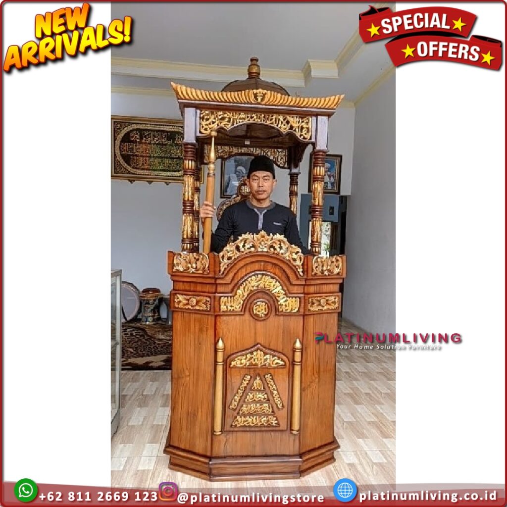 Mimbar Masjid Jati Mimbar Jati Model Podium Mimbar Ukir Jepara Pengrajin Mimbar Masjid Jati