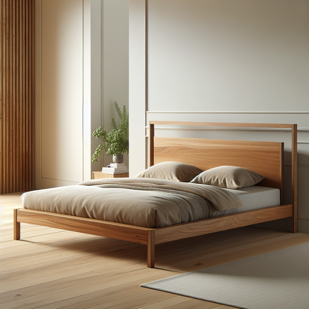 Dipan jati minimalis dengan desain modern di kamar tidur minimalis