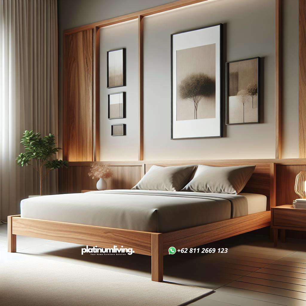 Dipan Jati Minimalis: Pilihan Tepat untuk Kamar Tidur Modern 1 Dipan jati minimalis dengan desain elegan di kamar tidur modern