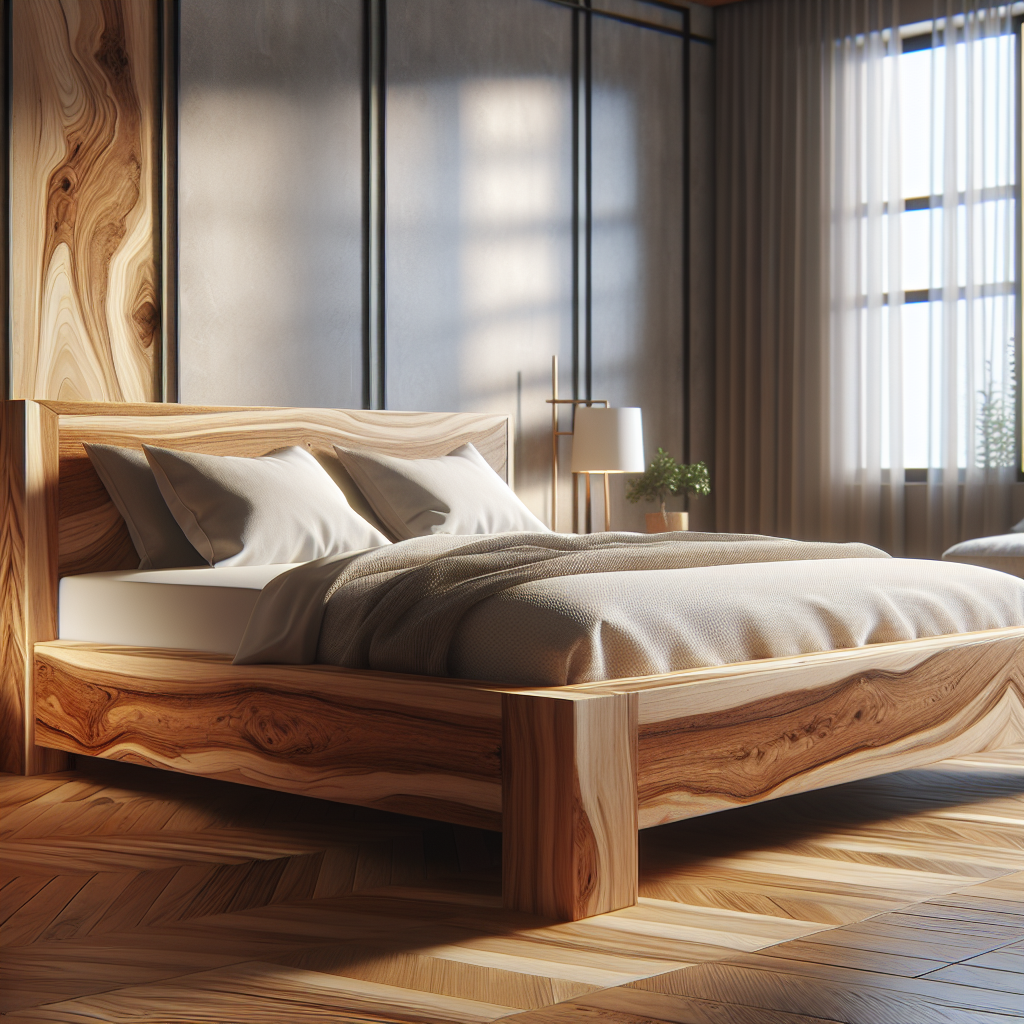 Dipan kasur kayu jati dengan finishing halus dan warna alami