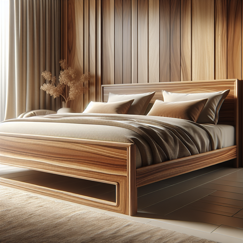 Dipan Kayu Jati: Pilihan Tepat untuk Tempat Tidur yang Tahan Lama dan Estetis 1 Dipan kayu jati dengan desain minimalis berwarna coklat keemasan