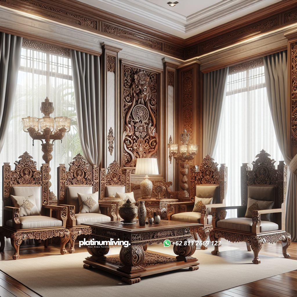 Furniture Jepara: Keindahan Seni Ukir dan Kualitas Terbaik untuk Hunian Anda 1 Intricately carved Jepara teak wood furniture with classic motifs