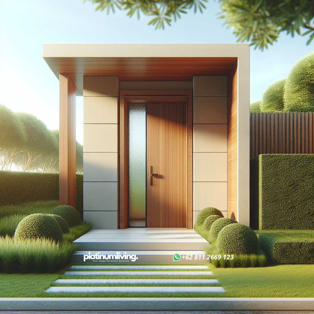 Inspirasi Model Pintu Rumah Cantik untuk Meningkatkan Estetika Hunian Anda 1 Pintu rumah cantik dengan desain kayu dan kaca modern