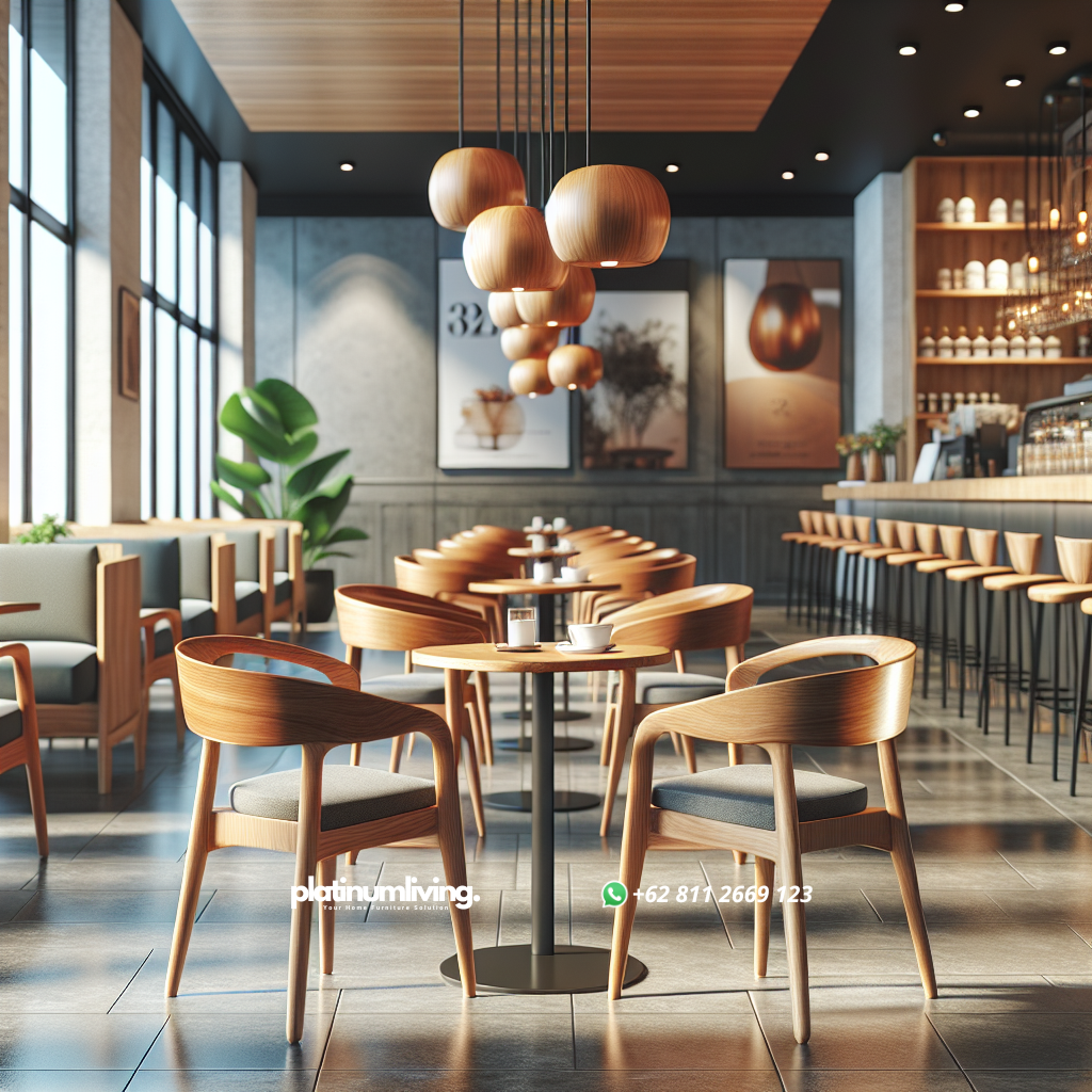 Jual Kursi Cafe Jati Berkualitas di Duren Sawit untuk Suasana Usaha yang Nyaman 1 Kursi cafe dari kayu jati dengan desain ergonomis di interior cafe
