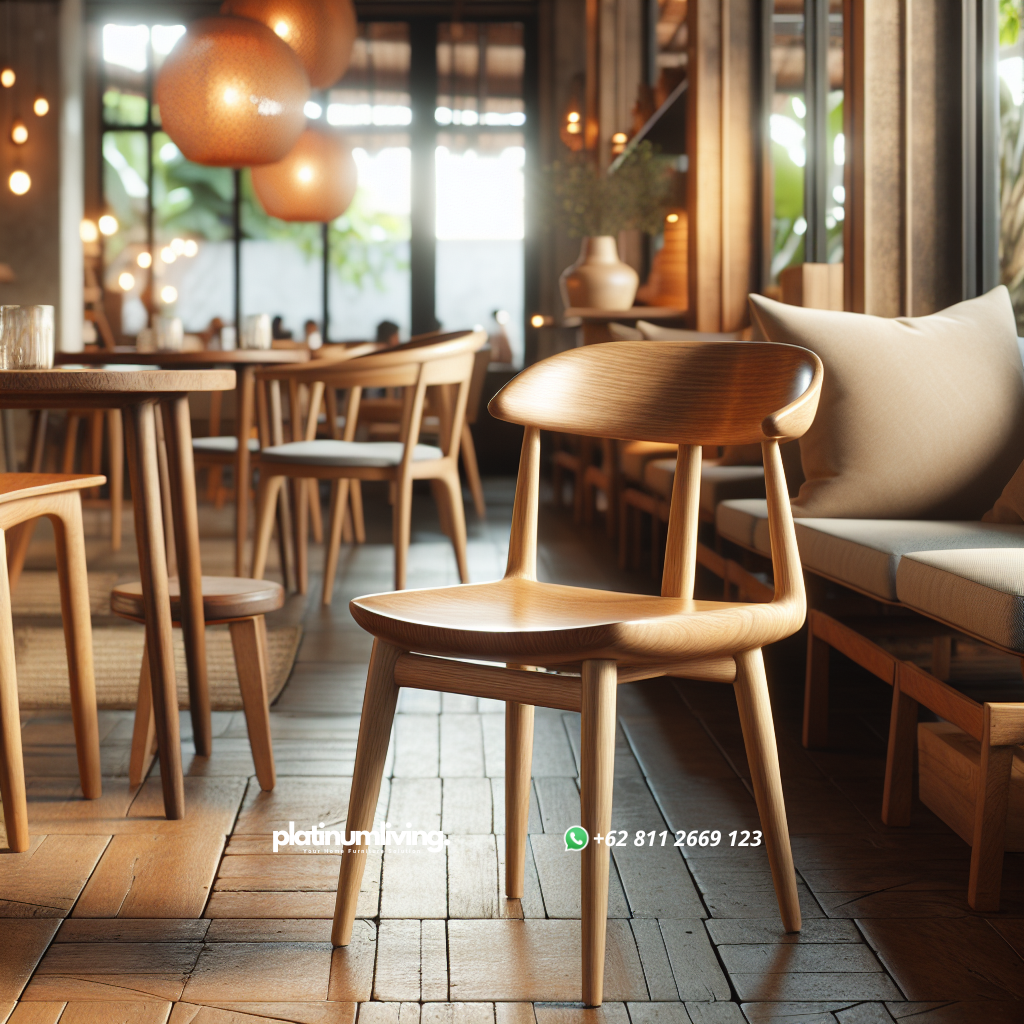 Jual Kursi Cafe Jati Berkualitas di Kramat Jati: Pilihan Tepat untuk Interior Café Anda 1 Kursi cafe kayu jati dengan desain elegan di ruang cafe