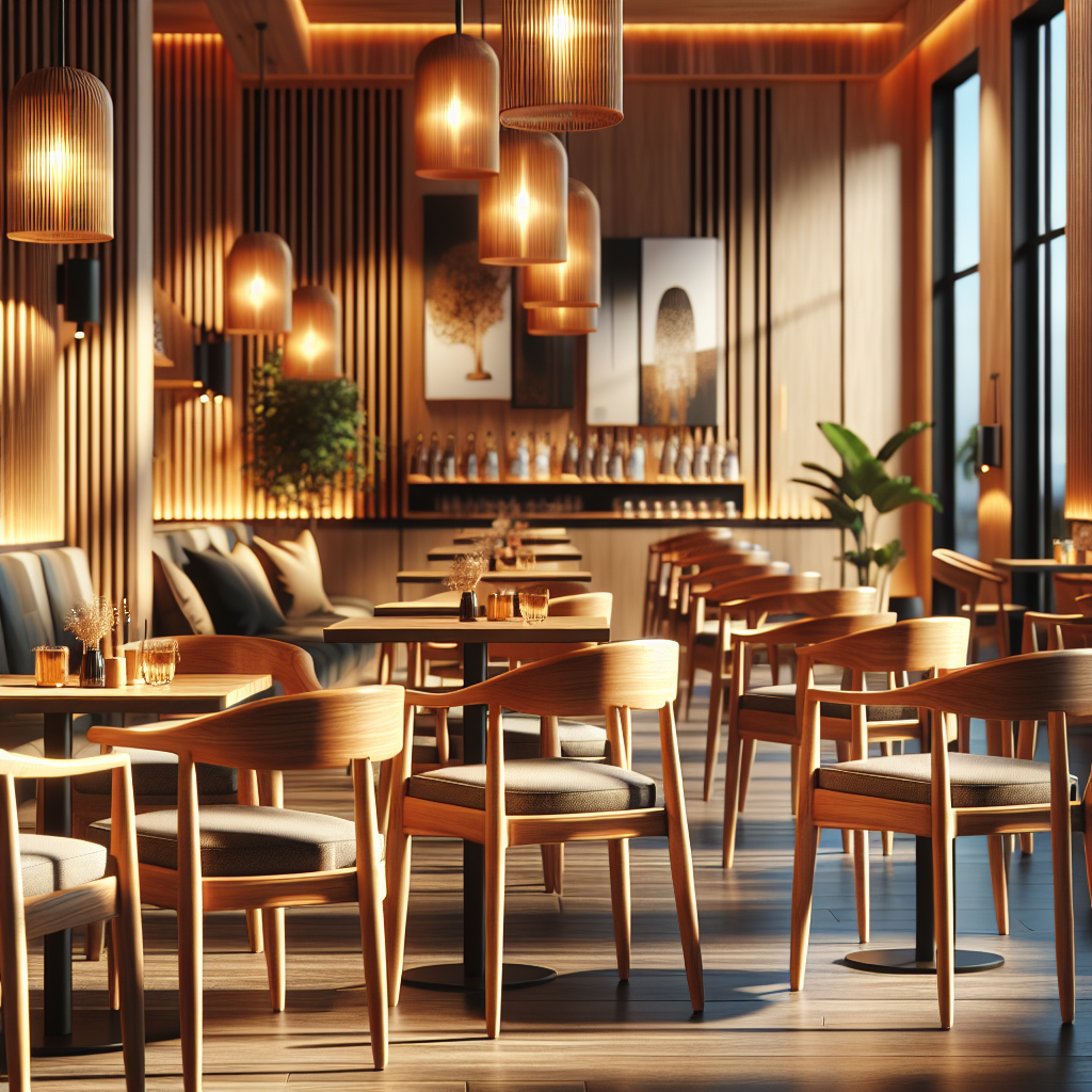 Jual Kursi Cafe Jati Berkualitas di Palmerah: Pilihan Tepat untuk Suasana Cafe Anda 1 Teak wood cafe chairs arranged in modern cafe interior