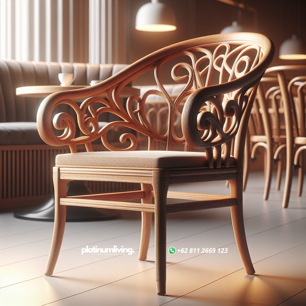 Jual Kursi Cafe Jati Model Gambir: Pilihan Terbaik untuk Estetika dan Ketahanan 1 Gambir model teak wood cafe chair in cozy cafe interior