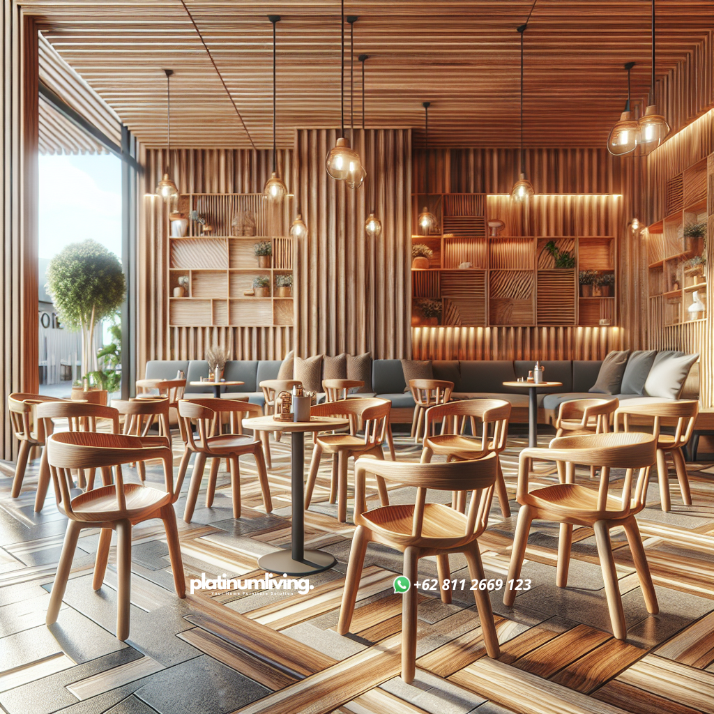 Jual Kursi Cafe Jati di Cakung: Pilihan Ideal untuk Interior Cafe Anda 1 Kursi cafe dari kayu jati berkualitas di sebuah cafe modern