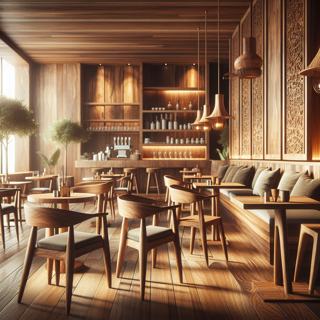 Kursi cafe dari kayu jati dengan desain elegan