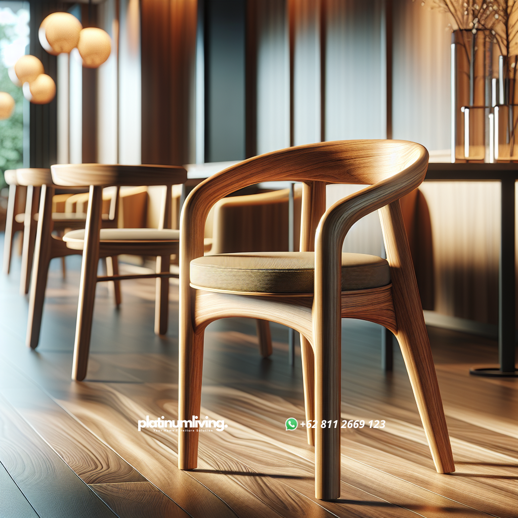 Jual Kursi Cafe Jati di Kebayoran Baru: Pilihan Tepat untuk Interior Cafe Anda 1 Kursi cafe dari kayu jati dengan desain modern di Kebayoran Baru