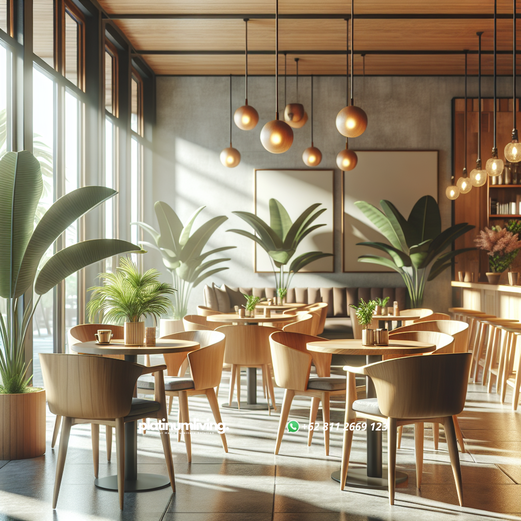 Jual Kursi Cafe Jati di Makassar: Pilihan Tepat untuk Keindahan dan Ketahanan 1 Kursi cafe dari kayu jati dengan desain elegan di cafe makassar