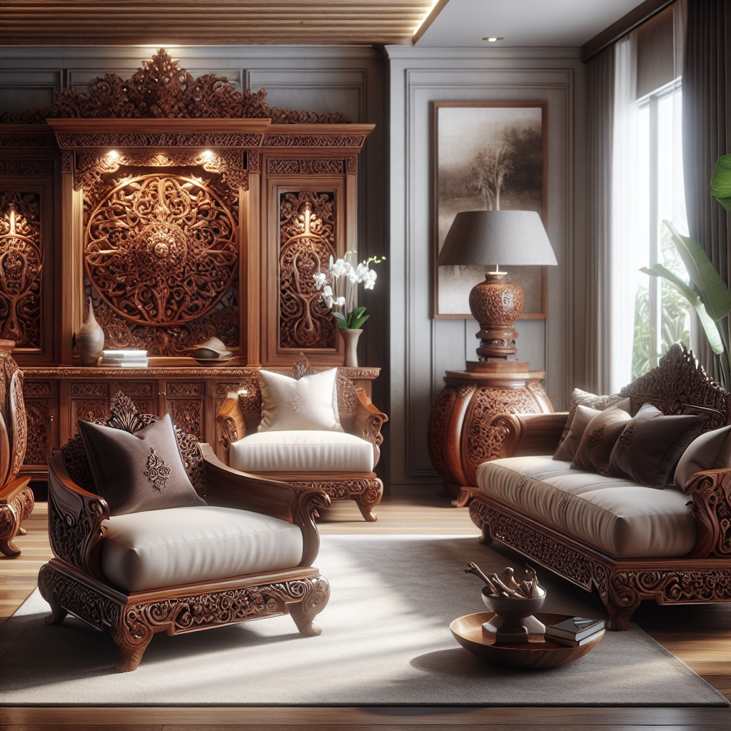 Keistimewaan Furniture Jepara Mewah: Pilihan Terbaik untuk Hunian Elegan 1 Furniture mewah Jepara dengan ukiran kayu jati berkualitas tinggi