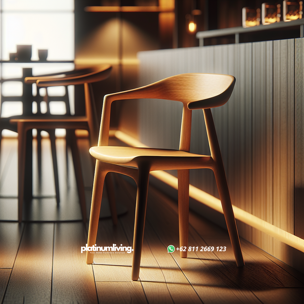 Kursi cafe dari kayu jati Bojongmanik dengan desain minimalis
